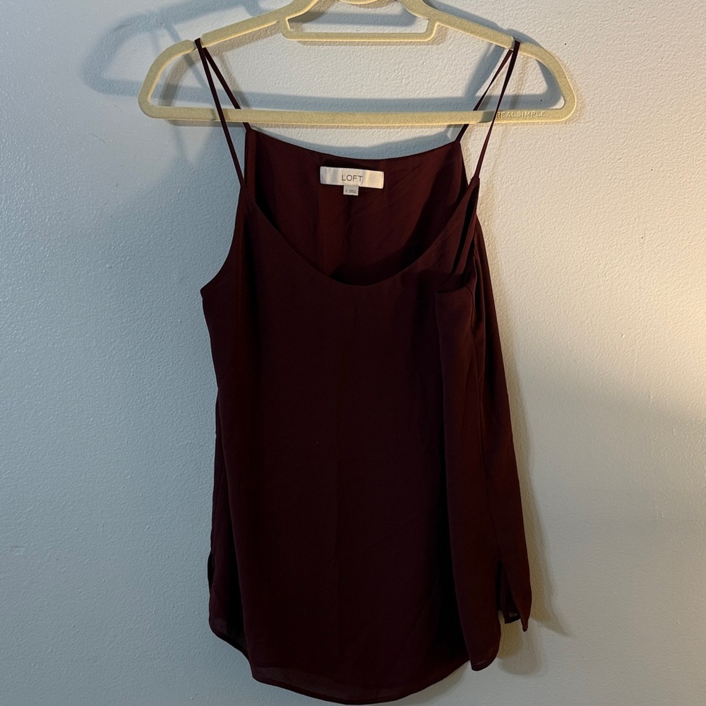 LOFT Deep Burgundy Camisole Top